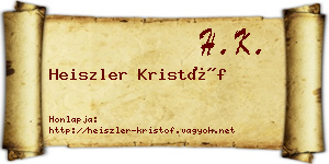 Heiszler Kristóf névjegykártya